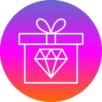 Diamond Line Gradient Circle Icon vector