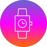 reloj línea degradado circulo icono vector