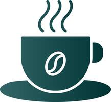 café taza glifo degradado icono vector
