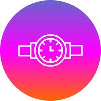 Wristwatch Line Gradient Circle Icon vector