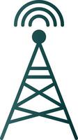 radio torre glifo degradado icono vector