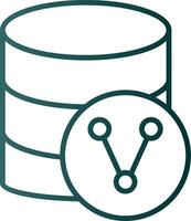 Database Sharing Line Gradient Icon vector