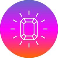Gem Line Gradient Circle Icon vector