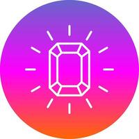 Gem Line Gradient Circle Icon vector