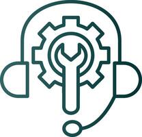 Tech Support Line Gradient Icon vector