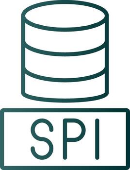 sql bases de datos línea degradado icono vector