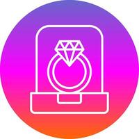 Diamond Ring Line Gradient Circle Icon vector