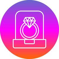 Diamond Ring Line Gradient Circle Icon vector