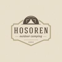 Forest camping logo emblem illustration. vector