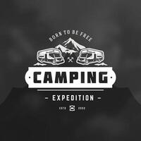 Camper logo design template illustration. vector