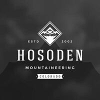 Mountains logo emblem illustration. vector