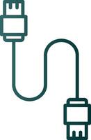 Database Cable Line Gradient Icon vector