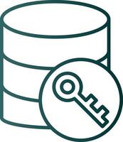 Database Encryption Line Gradient Icon vector