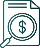 Money Search Line Gradient Icon vector