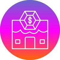 Pawn Shop Line Gradient Circle Icon vector