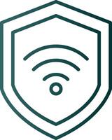 icono de gradiente de línea de seguridad wifi vector