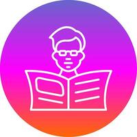 Reading Line Gradient Circle Icon vector