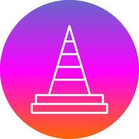 Traffic Cone Line Gradient Circle Icon vector