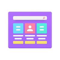HR candidate CV search employee online browsing personnel hiring 3d icon realistic vector