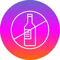No alcohol línea degradado circulo icono vector