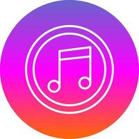 Music Note Line Gradient Circle Icon vector