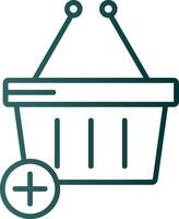 Add To Basket Line Gradient Icon vector