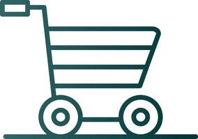 icono de gradiente de línea de carrito de compras vector