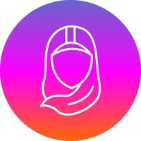 Hijab Line Gradient Circle Icon vector