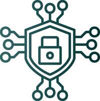 Data Encryption Line Gradient Icon vector
