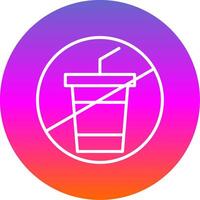 No Drink Line Gradient Circle Icon vector