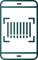 Barcode Scan Line Gradient Icon vector