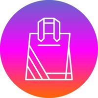 Tote Bag Line Gradient Circle Icon vector