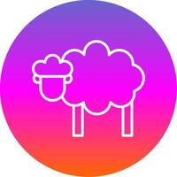 Sheep Line Gradient Circle Icon vector