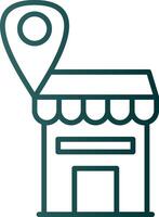 Shop Location Line Gradient Icon vector