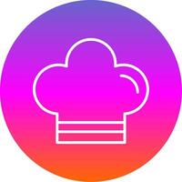 Chef Hat Line Gradient Circle Icon vector