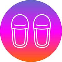 Slippers Line Gradient Circle Icon vector