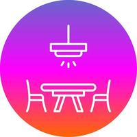 Dinner Table Line Gradient Circle Icon vector