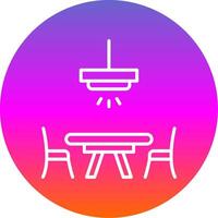 Dinner Table Line Gradient Circle Icon vector