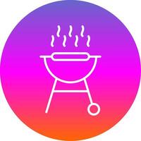 BBQ Grill Line Gradient Circle Icon vector