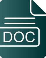 DOC File Format Glyph Gradient Icon vector