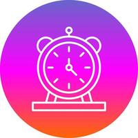 alarma reloj línea degradado circulo icono vector