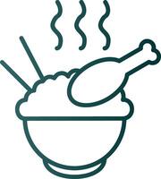 Bowl Line Gradient Icon vector