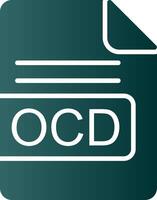ocd archivo formato glifo degradado icono vector