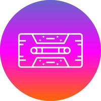 Cassette Tape Line Gradient Circle Icon vector