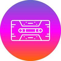 Cassette Tape Line Gradient Circle Icon vector