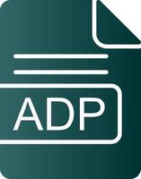 adp archivo formato glifo degradado icono vector