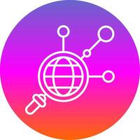 Networking Line Gradient Circle Icon vector