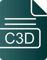 C3D File Format Glyph Gradient Icon vector