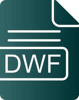 dwf archivo formato glifo degradado icono vector