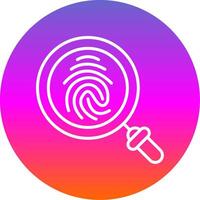 Finger Print Line Gradient Circle Icon vector